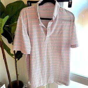 Vineyard Vines White and Red Striped Polo Shirt